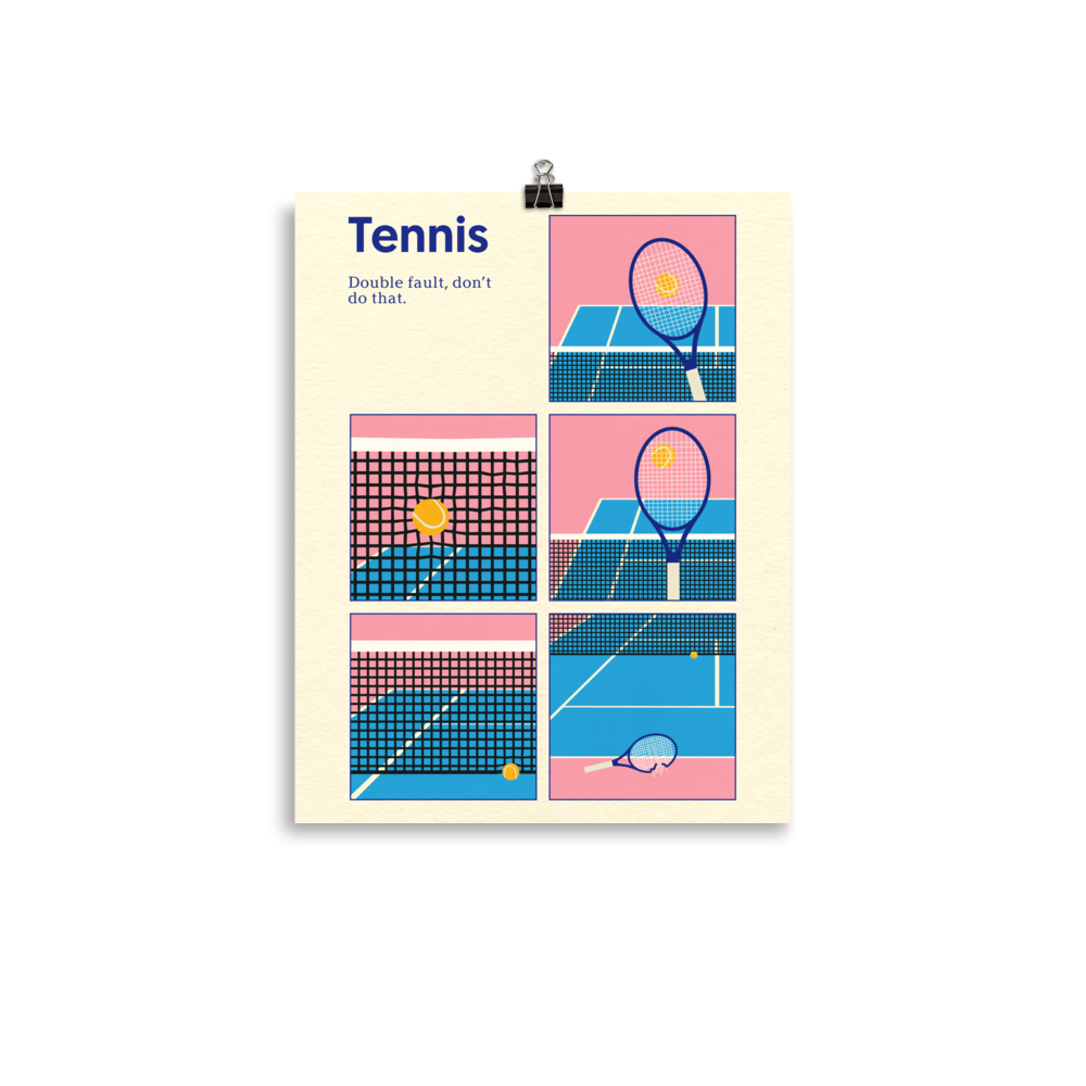 Poster Art Print Illustration – Tennis Double Fault (in)