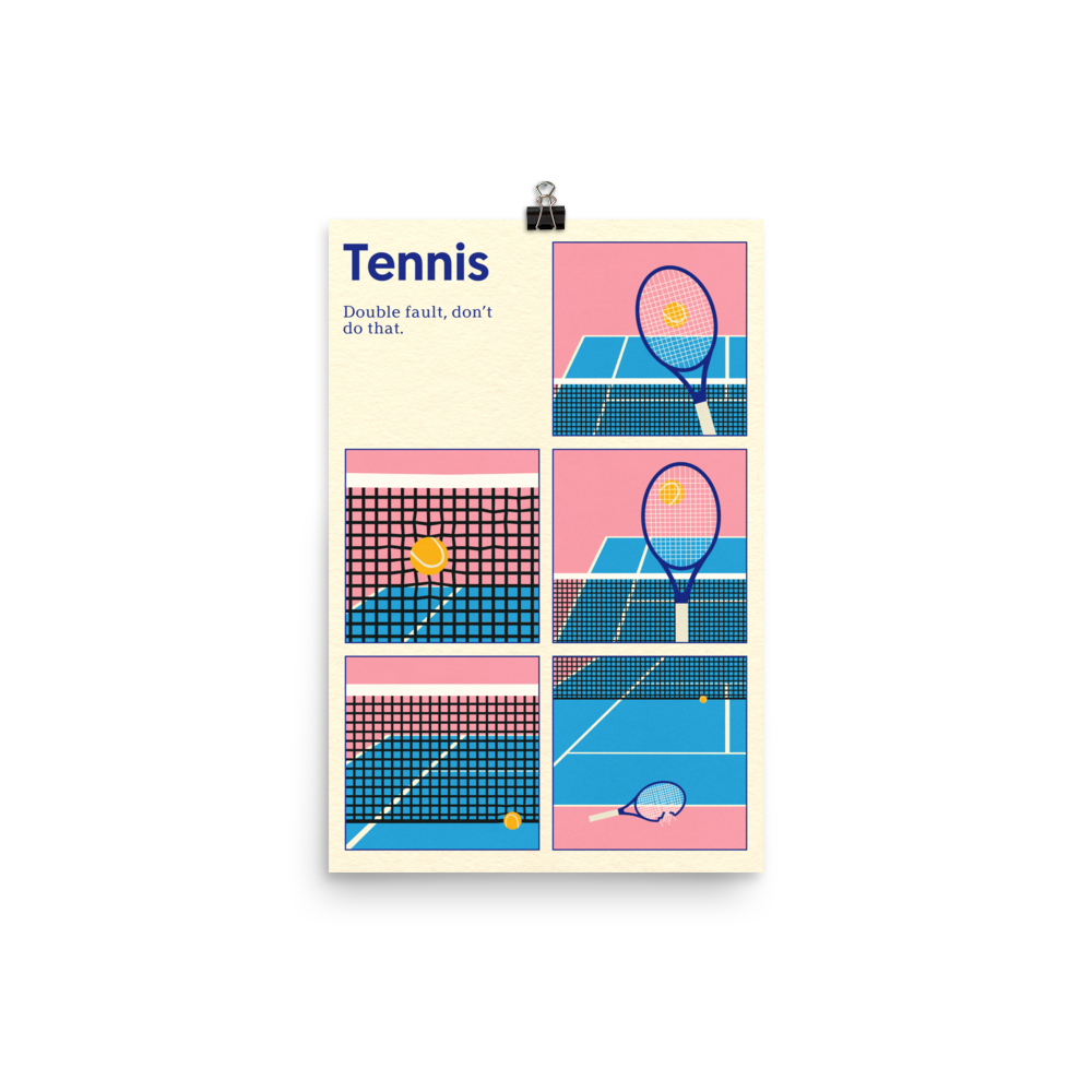 Poster Art Print Illustration – Tennis Double Fault (in)