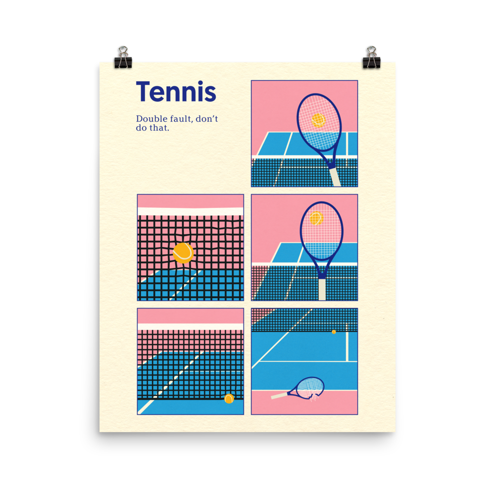 Poster Art Print Illustration – Tennis Double Fault (in)