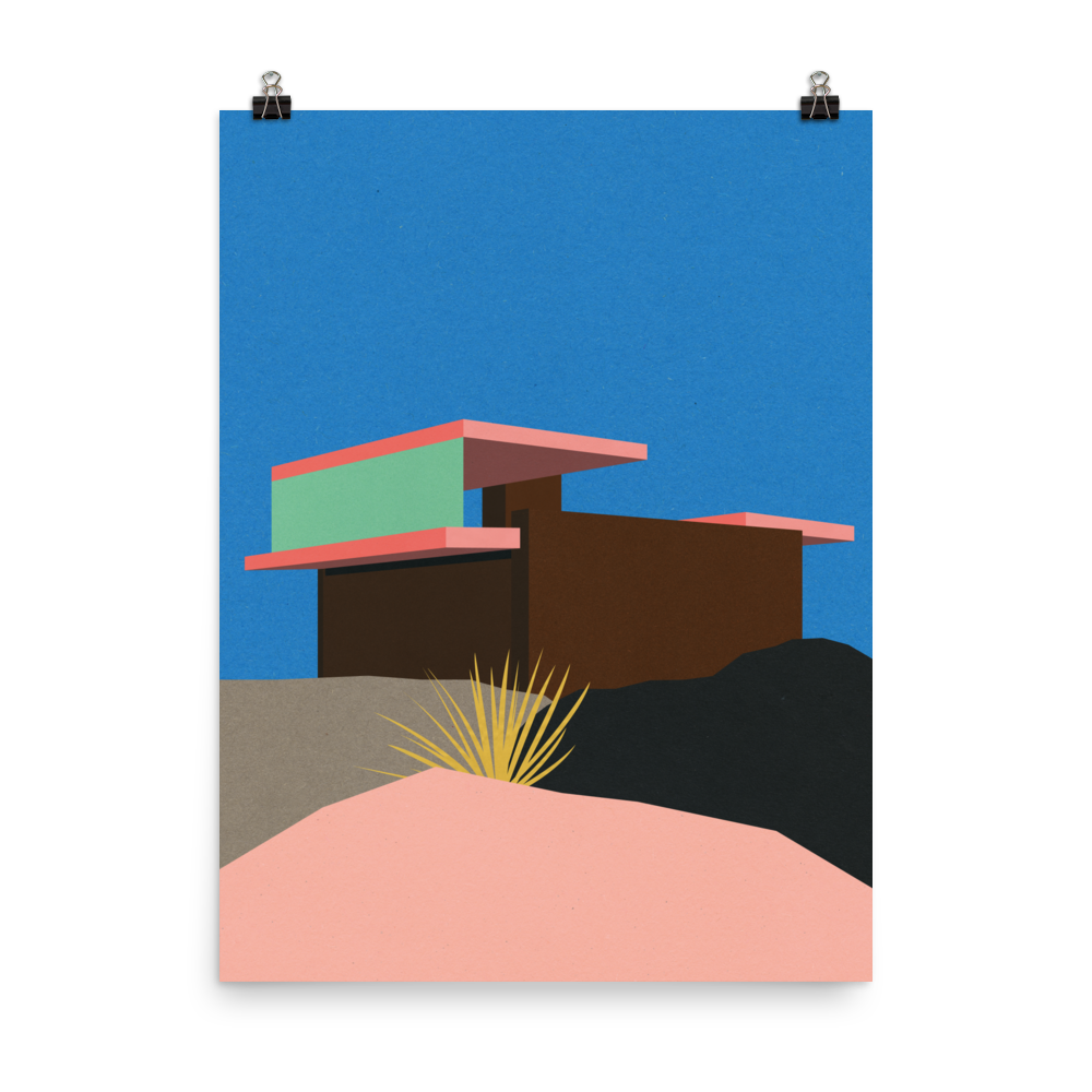 Poster Art Print Illustration – Kaufmann Desert House (in)