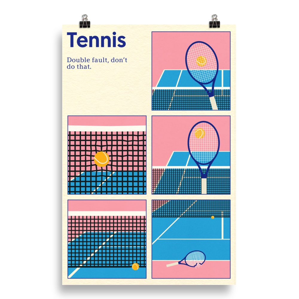 Poster Art Print Illustration – Tennis Double Fault (in)