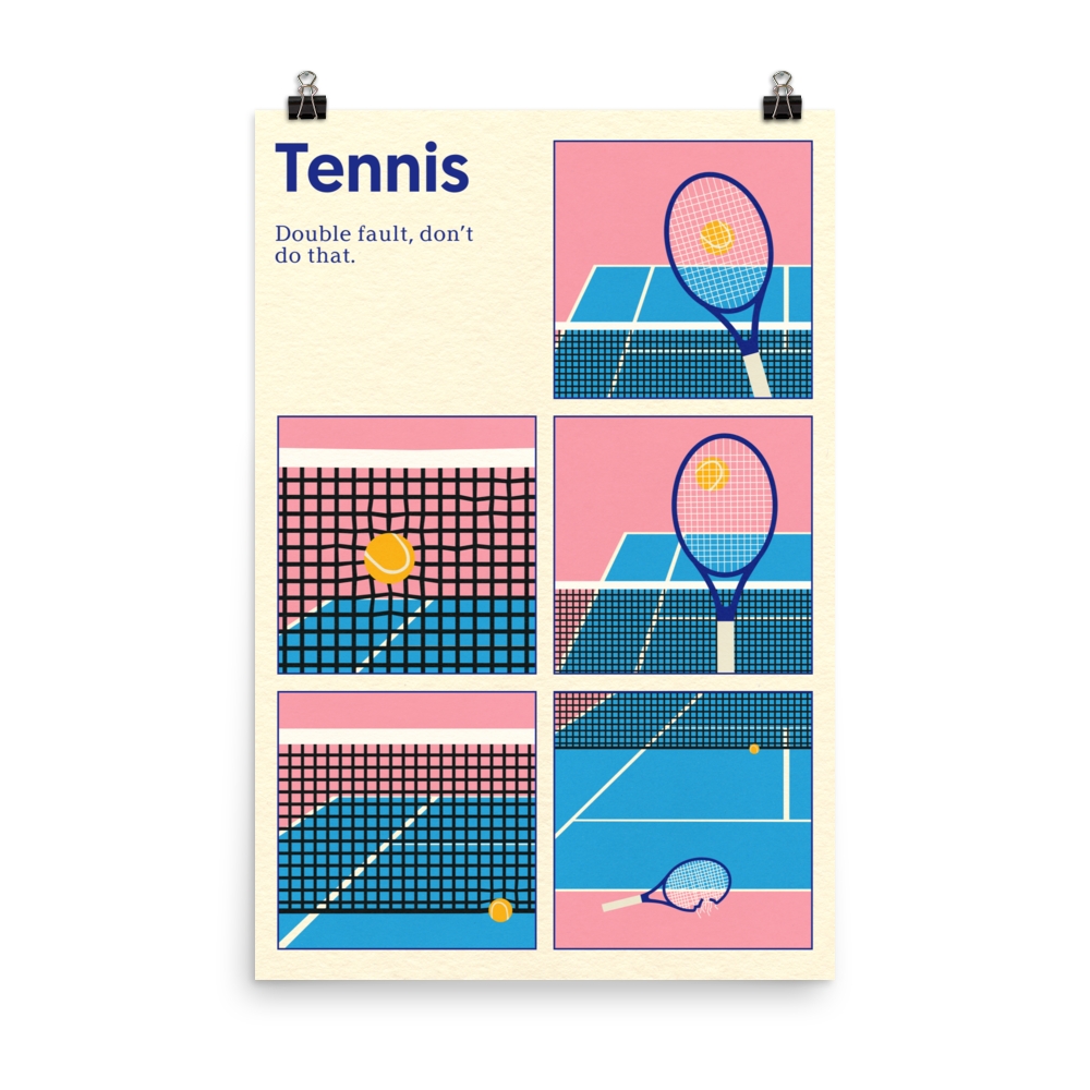 Poster Art Print Illustration – Tennis Double Fault (in)