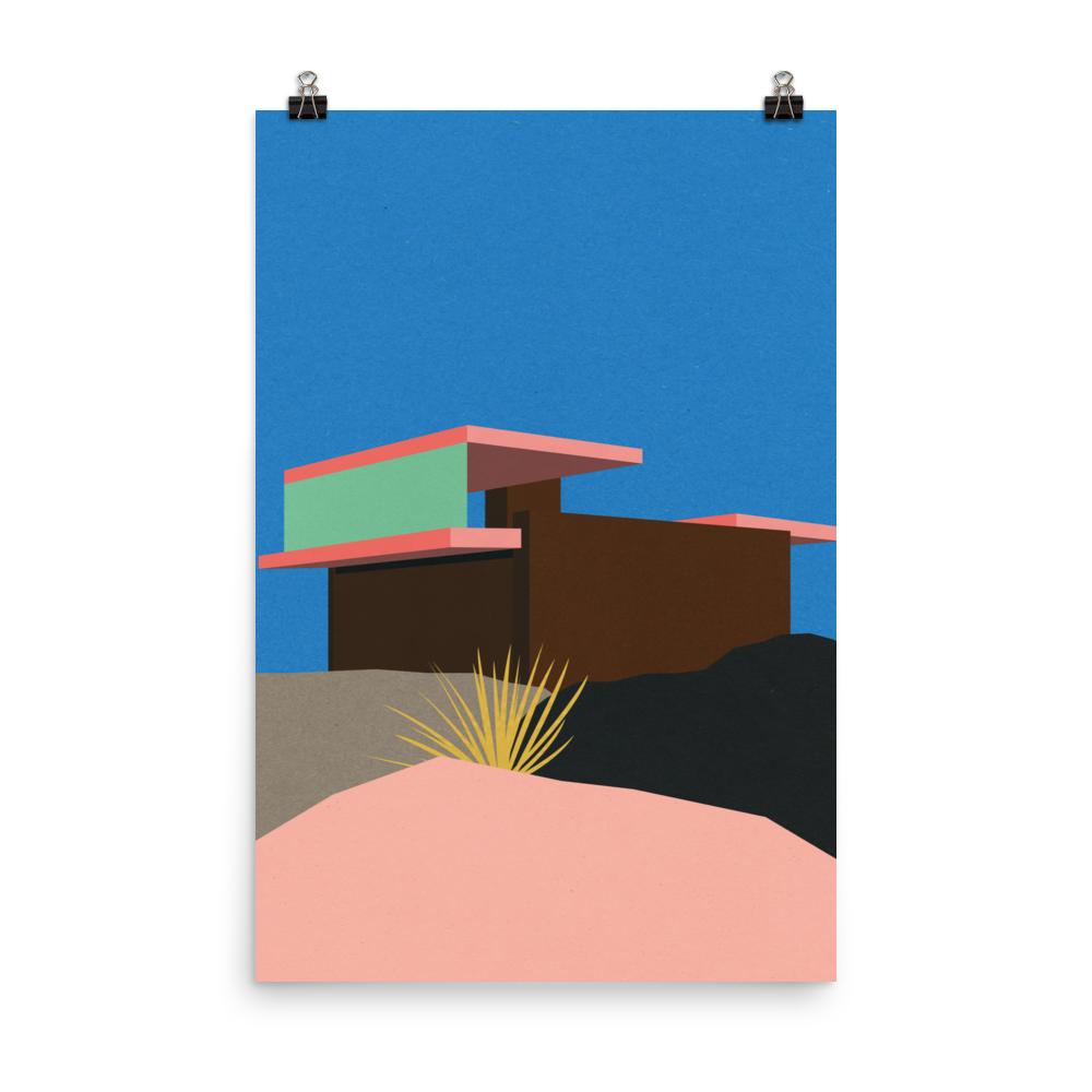 Poster Art Print Illustration – Kaufmann Desert House (in)