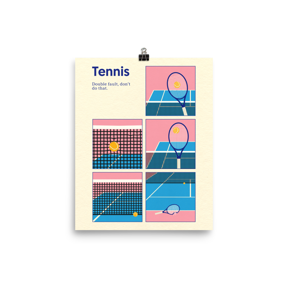 Poster Art Print Illustration – Tennis Double Fault (in)