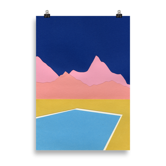 Poster Art Print Illustration – Pool In The Hills