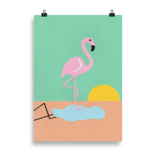 Poster Art Print Illustration – Flamingo Herbert