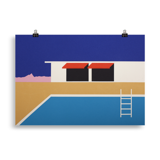 Poster Art Print Illustration – Palm Springs Pool House II